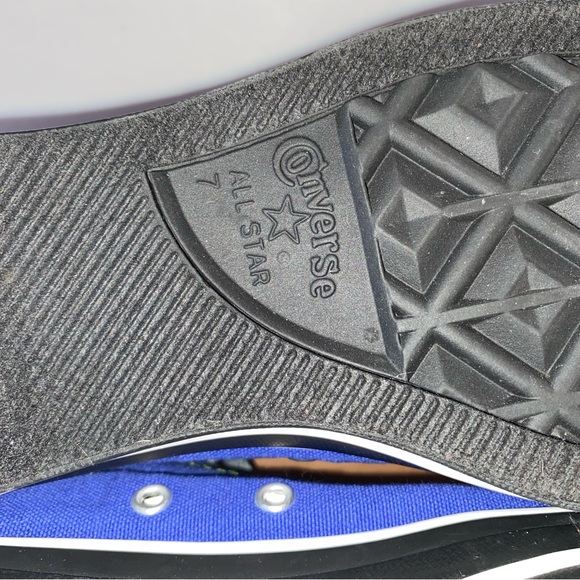 Converse All Star Ox Sneaker 9 Blue with Black Soles and Yellow Trim Wild Thing - Picture 10 of 13